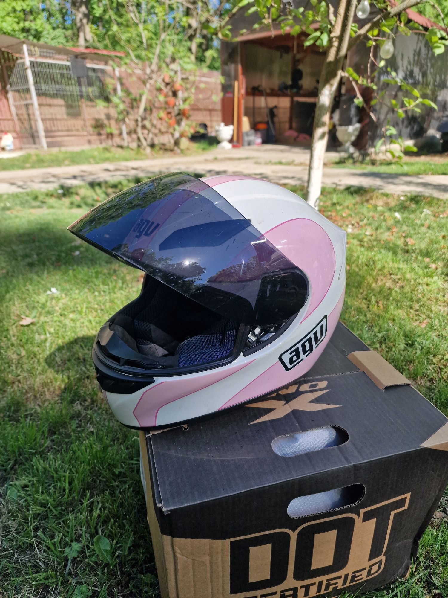 Casca moto AGV K4 pink XS viziera fumurie