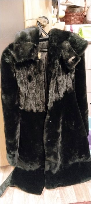 Шуба мутон овчина отделка норка
