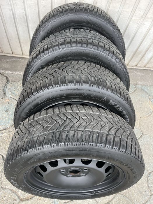 Jante otel 5x112mm, anvelope iarna 205/55 R16, VW, Audi, Seat, Skoda