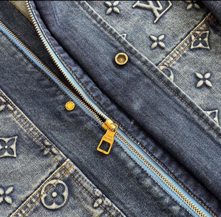 Louis Vuitton Compleu Jacheta+Blug denim LV model Workwear Carpenter