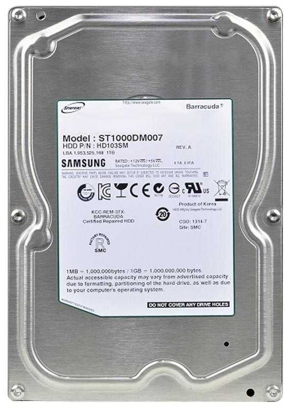 Hard Disk Samsung Spinpoint 1TB, 7200RPM, SATA 3Gb/s 32MB Cache