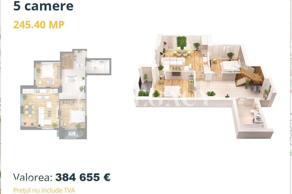Vânzare - Penthouse zona Copou, 163.75 mp utili + 81.65 mp terasă