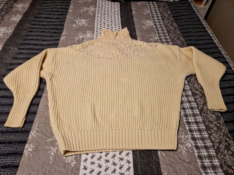 Pulover Zara S oversize bej