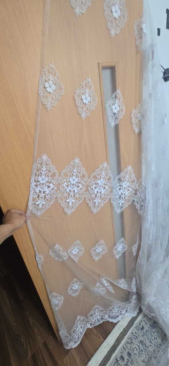 Тюль в зал, спальню (2 штуки)