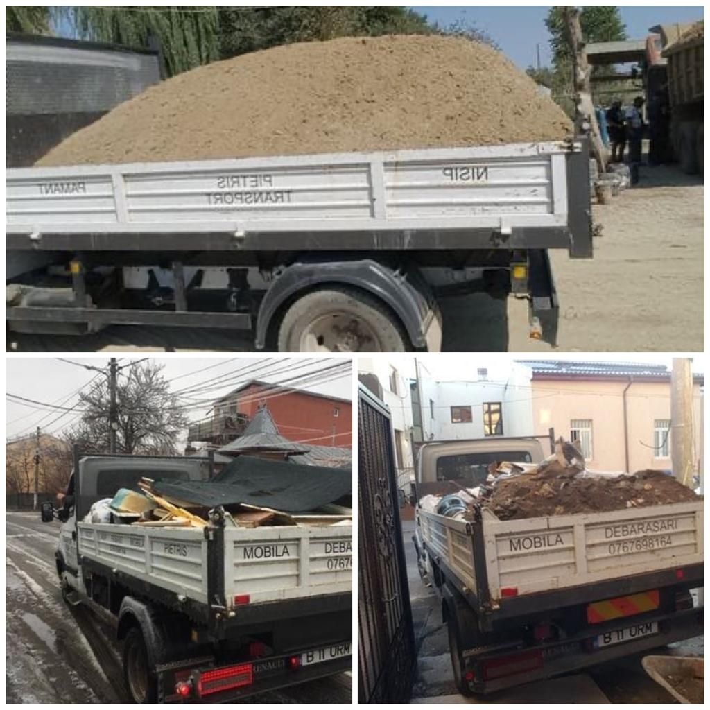 Transport moloz nisip pietriș amestec materiale costructi