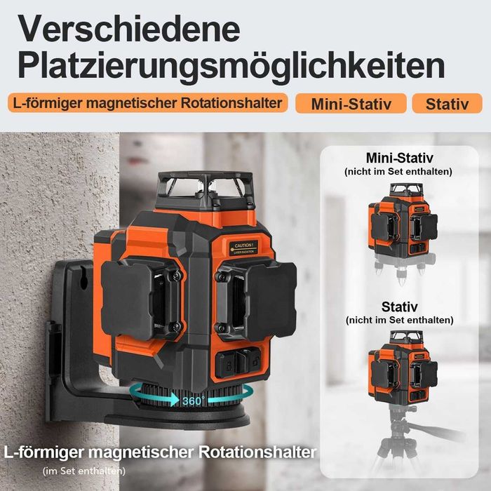 TakamineTech 3D зелен лазерен нивелир 12 линии с дистанционно