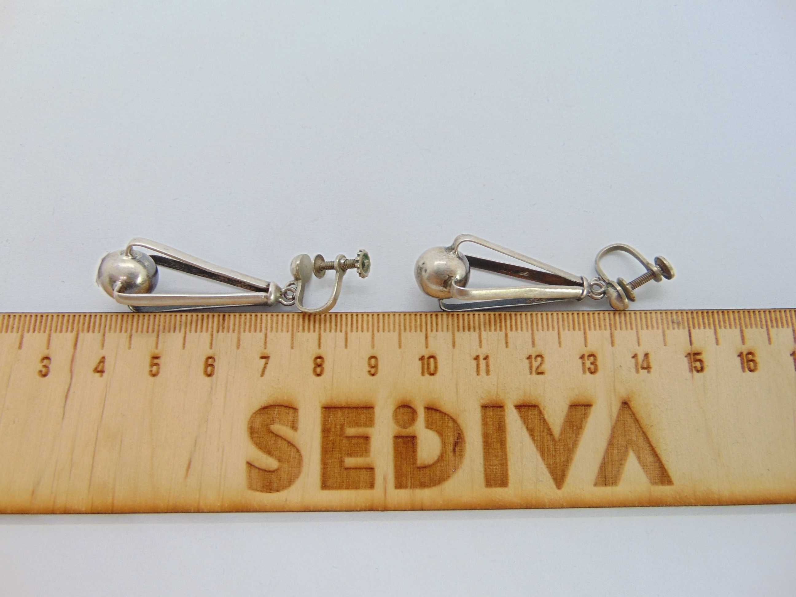 Cercei clips, surub din argint