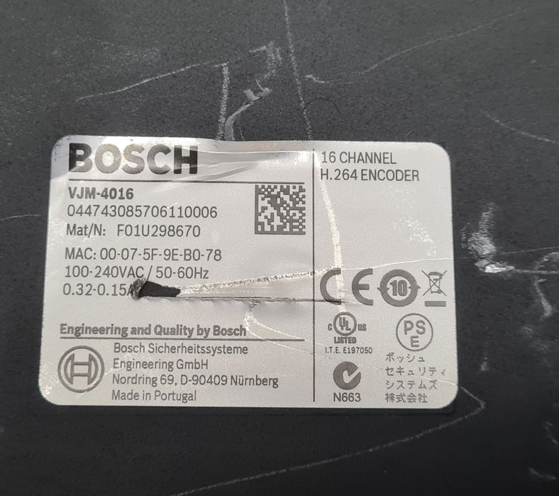 NVR Bosch Videojet 4000 Encoder video 16 canale H.264