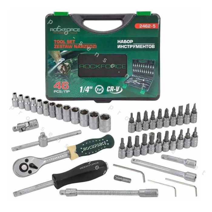 Гедоре Комплект на 1/4" 46 части Rockforce