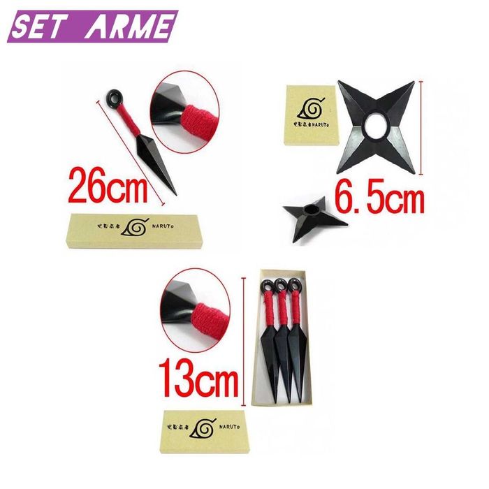 Set 8 accesorii bandana colier arme Naruto Shippuden Sasuke Anime