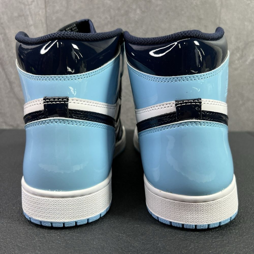 Jordan 1 Patent bred lether blue