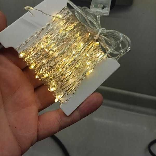 НОВИ! LED декоративни лампички с дистанционно и таймер, 12м