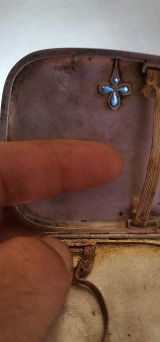 Tabachera din argint cu safire albastre Mitropolia Olteniei 1855/1900