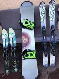 Snowblades, placa snowboard si clapari