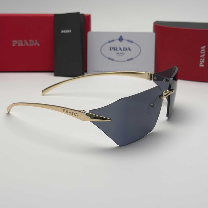 Слънчеви очила Prada Rimless нови, черно и кафяво Без рамка UV400 CE