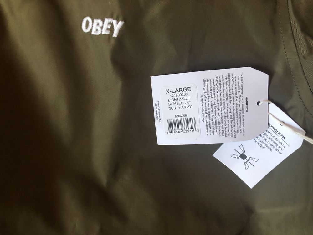 НОВО Obey Eightball II Bomber Jacket ОРИГИНАЛНО мъжко яке М и XL