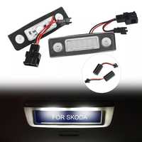 Set Lampi led numar înmatriculare Skoda Octavia 2 face-lift Roomster