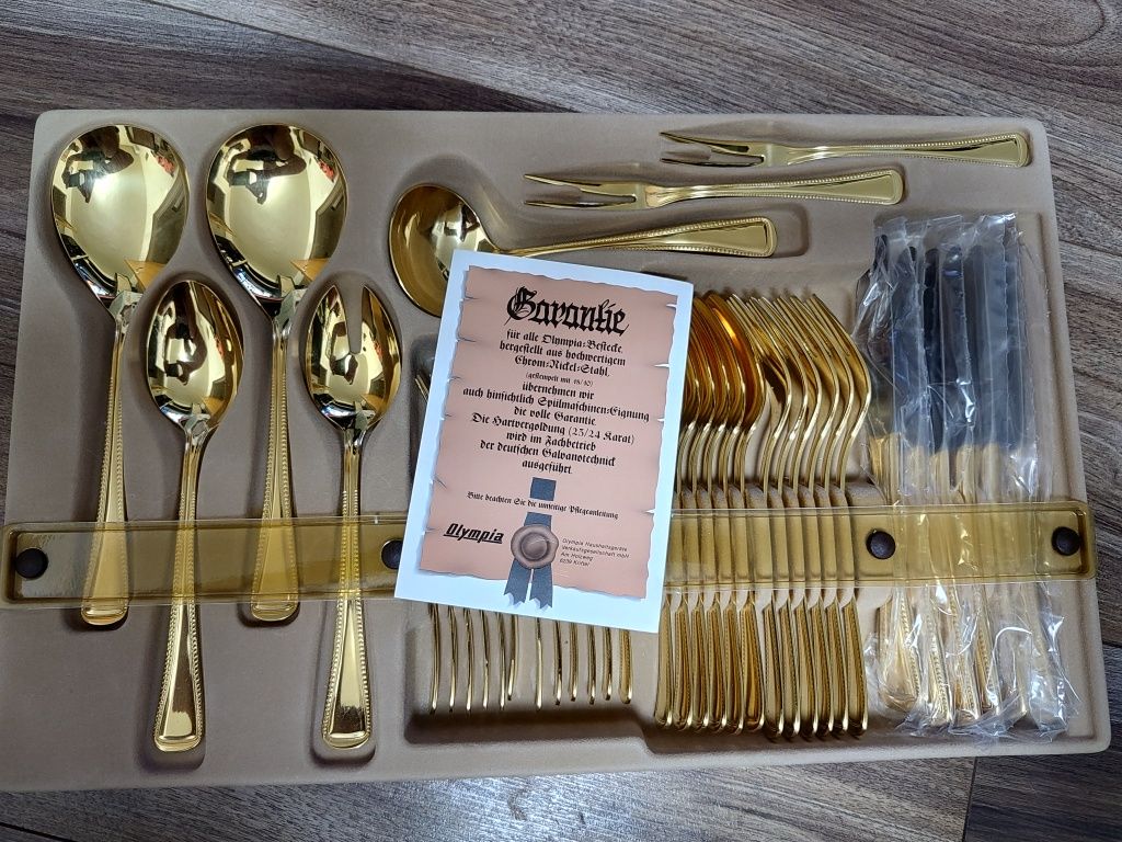 Set tacâmuri Imperial original 37 p.inox. sufl.cu aur 23/24 karate