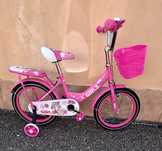 Bicicletă de copii GIRLS cadru din oțel pe 16 inchi
