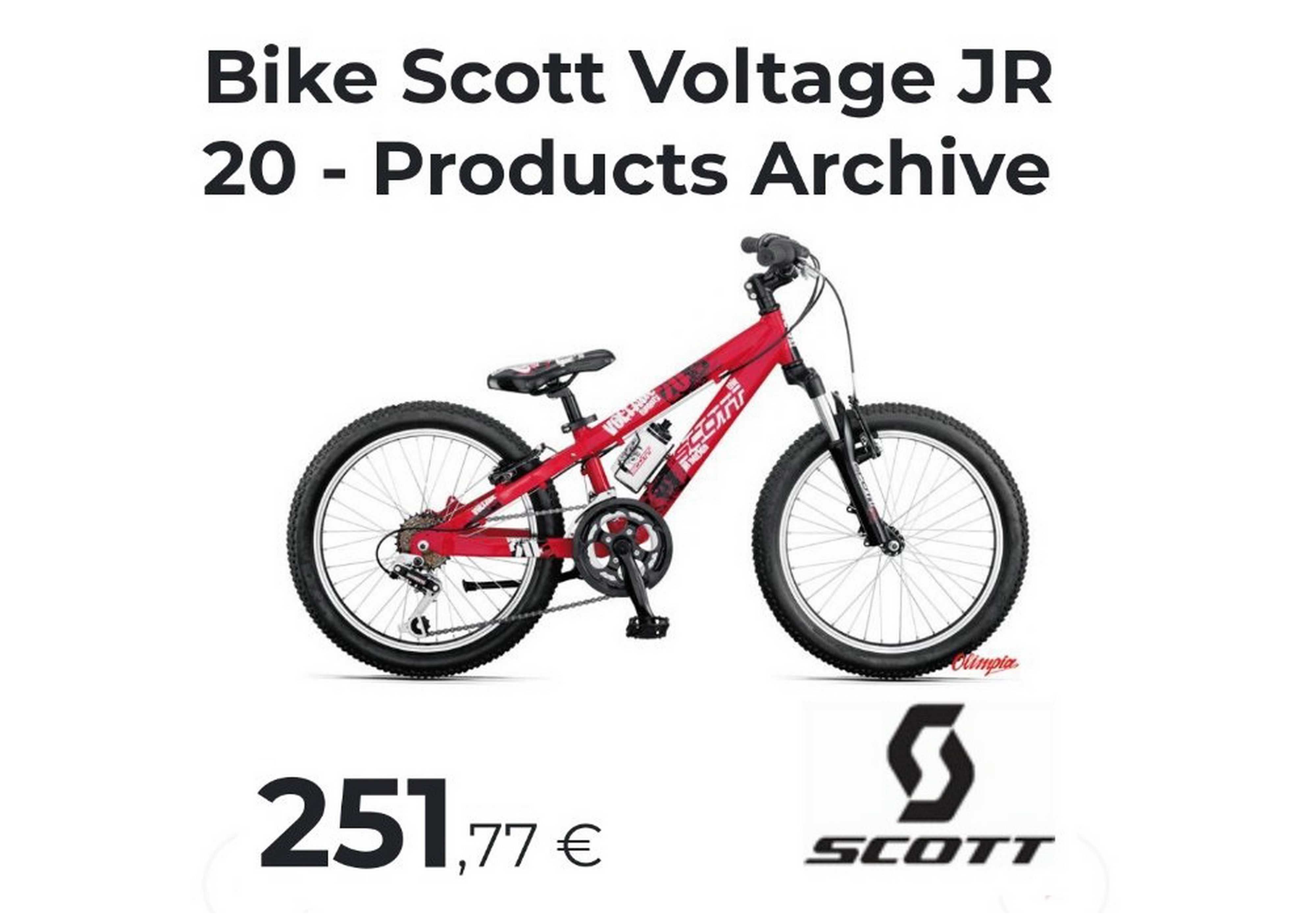 Bicicletă copii 20’ Scott Voltage JR20 MTB, 6 viteze, ALUMINIU – roșu