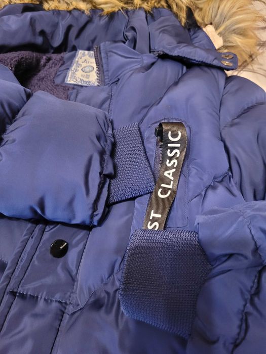 Geaca iarna copii,Areto 146,152, 12 ani bleumarin.