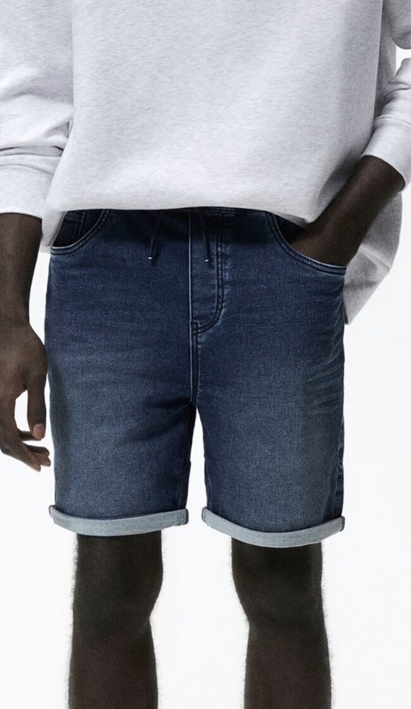 Къси мъжки дънкови панталони Zara S