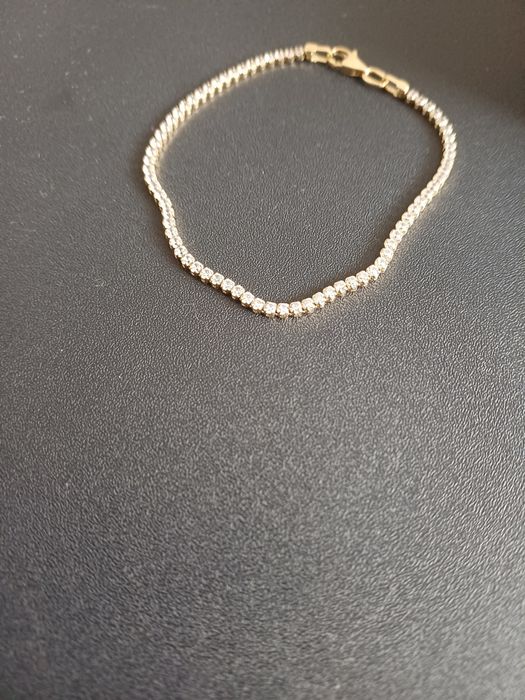 Bratara model tenis de aur galben de 14 k