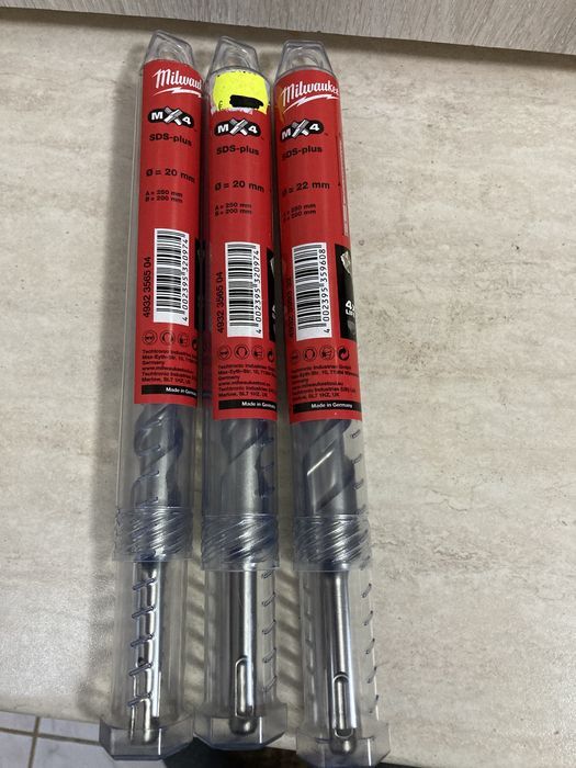 Burghie Milwaukee MX4 20x250mm si 22x250mm Noi Italia cu 4 Pastile
