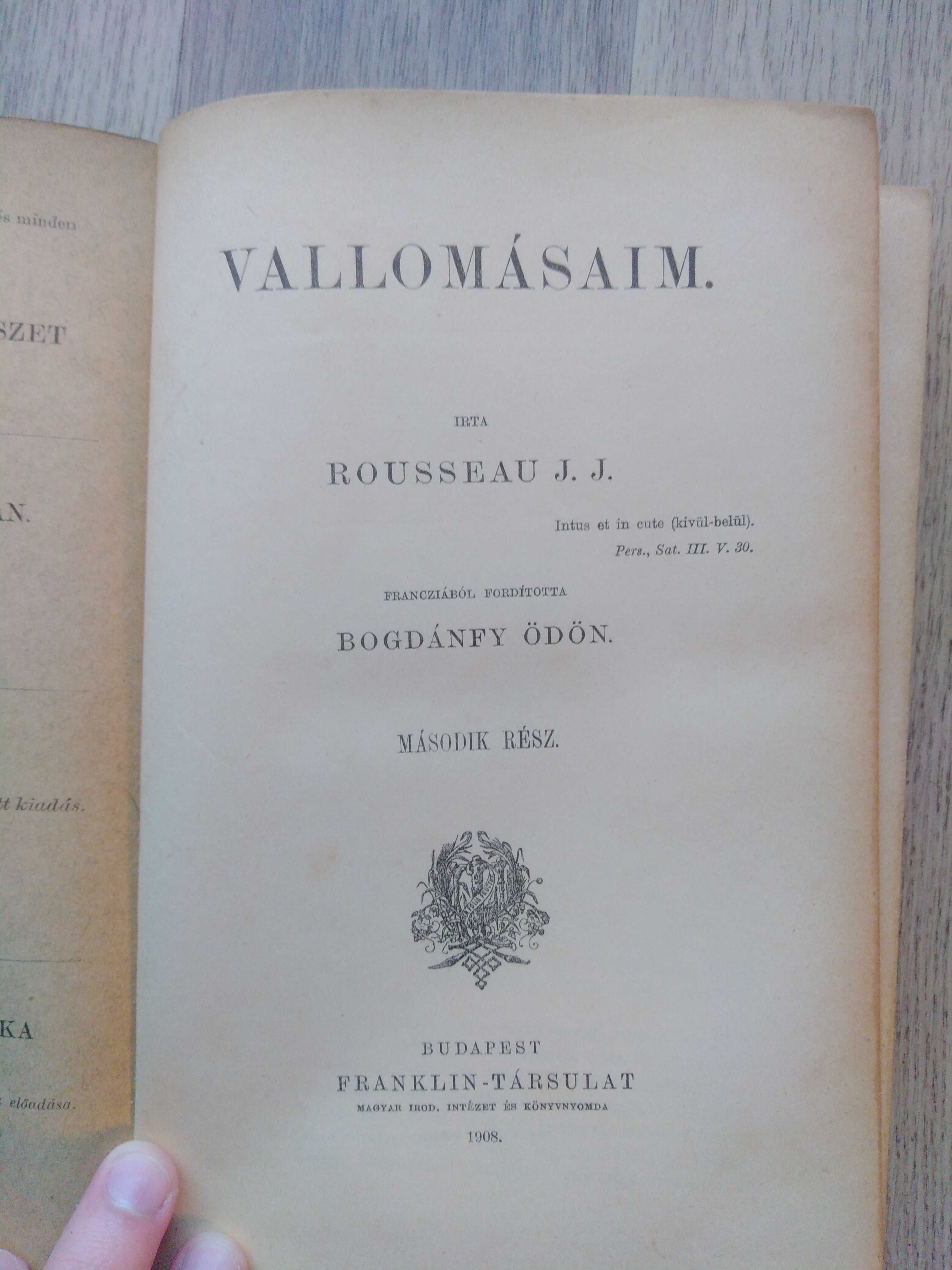 Rousseau J. J. - Vallomásaim (publicată în 1908)
