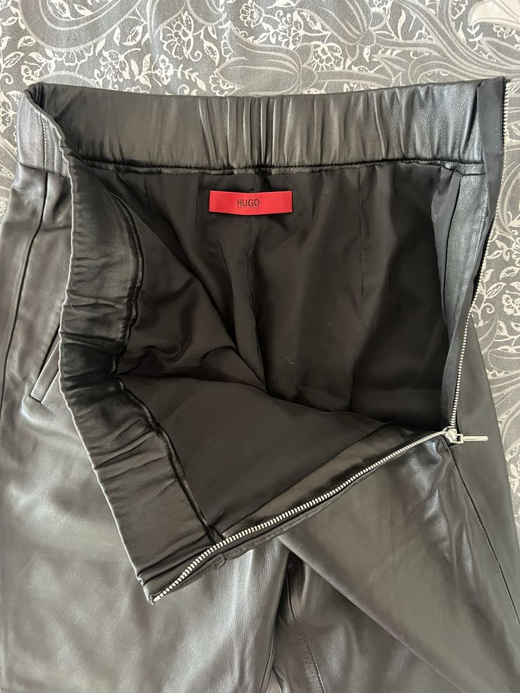 Pantaloni piele Hugo Boss