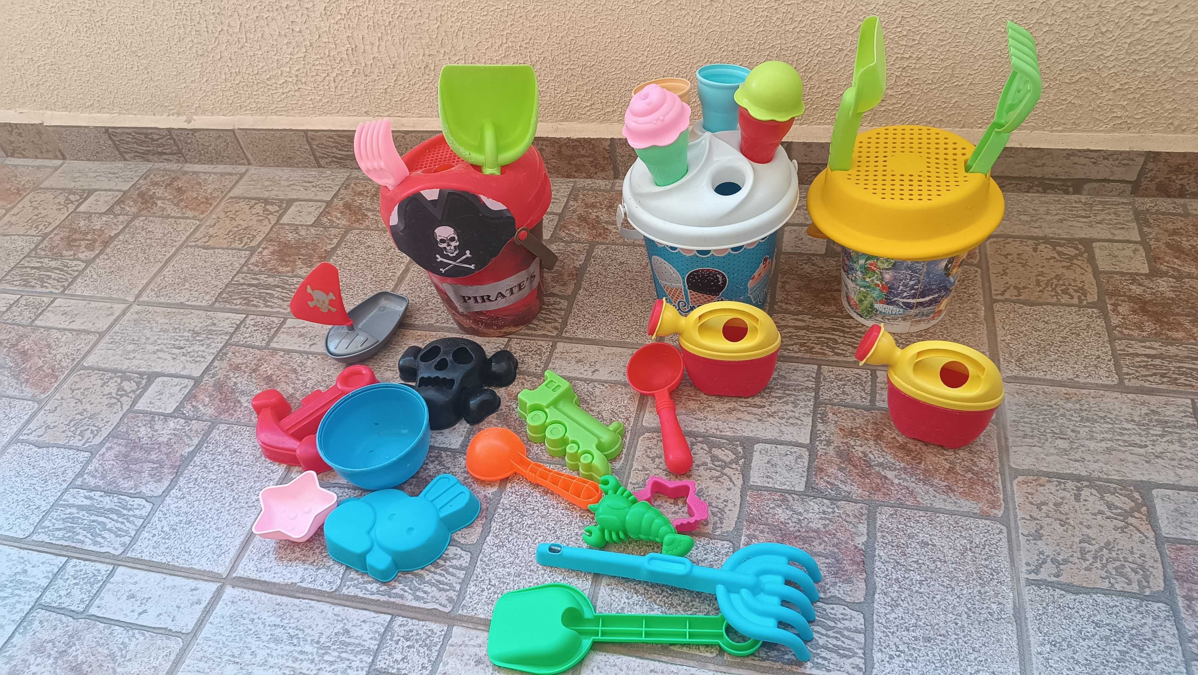 плажни кофички играчки за пясък фигурки лопатки търмък