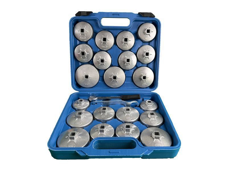 Комплект с ключове за смяна на маслен филтър, алуминий, 23 части gebo