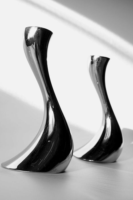 Georg Jensen Danemarca suport lumanari Cobra design modernist
