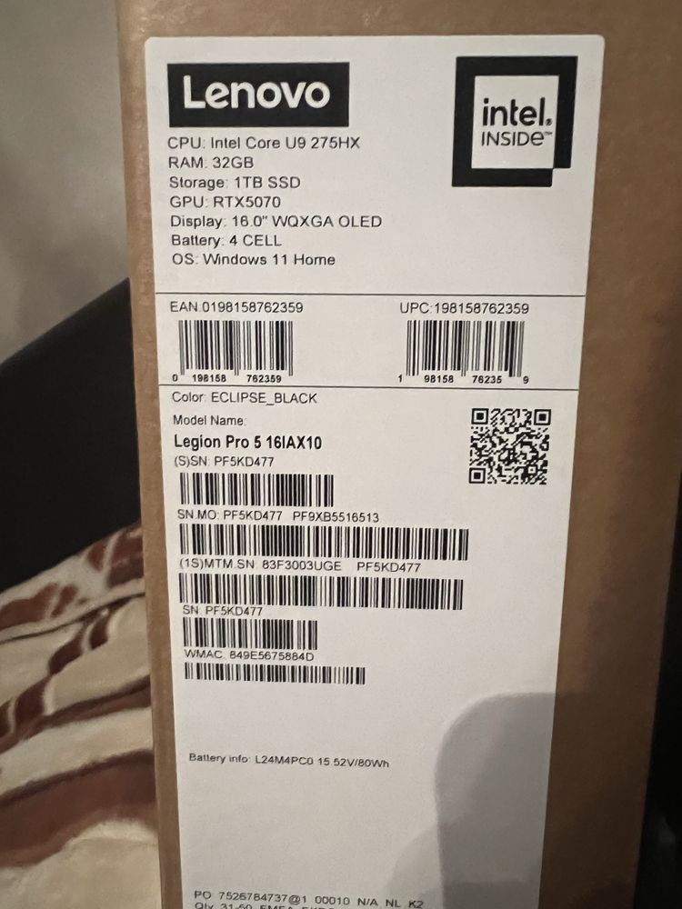 Гейминг лаптоп LENOVO LEGION 7 16IAX10