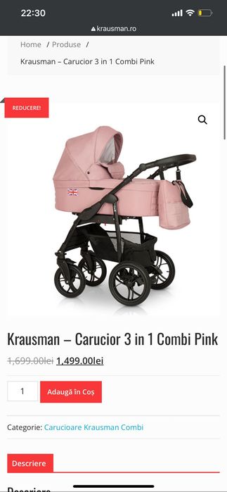 Vând cărucior Krausman 3 în 1