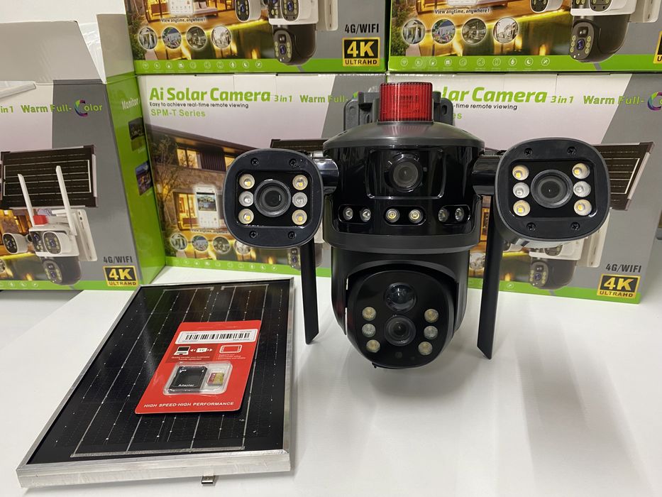 Camera Solara 4G Supraveghere , Lentile Multiple 16Mp + Micro Sd 64Gb