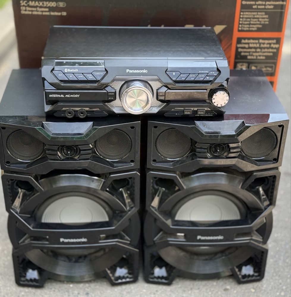 ГАРАНЦИОННА!!! Аудио система PANASONIC SC-MAX3500EK, 2400 W, Bluetooth