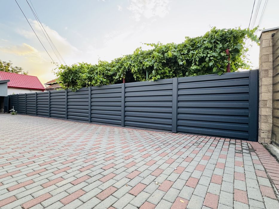 Gard din tabla cutata Viking, model T35 fatada, vopsita electrostatic