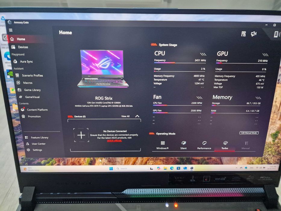 Laptop Gaming ASUS ROG Strix Scar 15, i9 12900H, RTX 3070 Ti, 64GB RAM