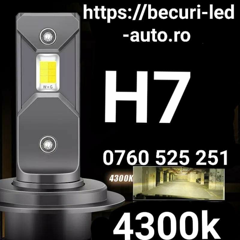 Kit Becuri Led Auto-Moto H7 / 4300k/6000/8000K/100W/20000Lumeni