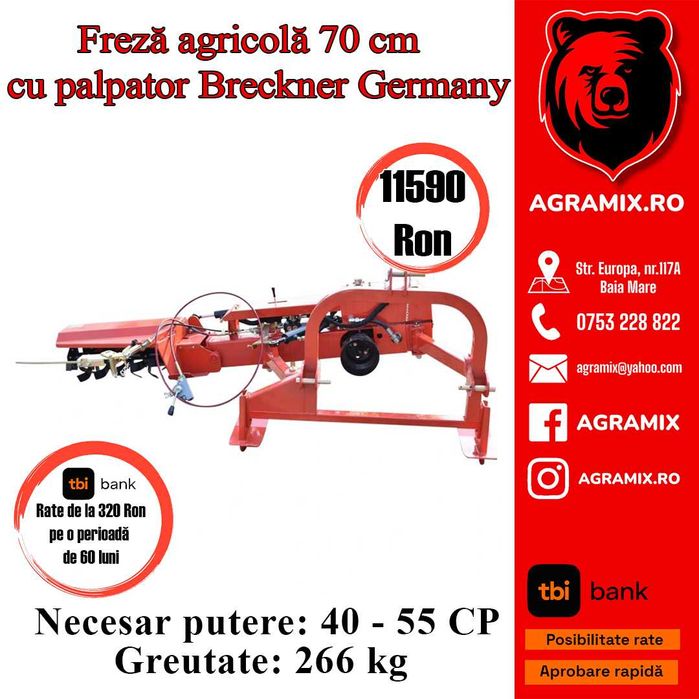 Freza agricola pt livada -vie cu palpator noua Agramix