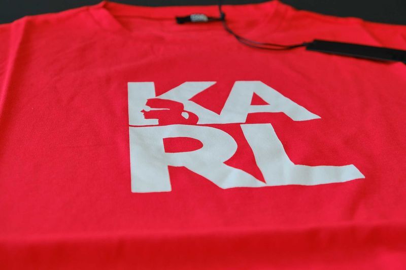 Промо KARL LAGERFELD-XL размер-Оригинална червена мъжка тениска