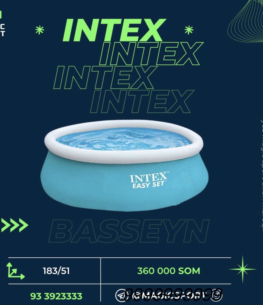 Basseyn INTEX 1.83x51sm Turli o’lcham,yuqori sifat,yetkazib beriladi