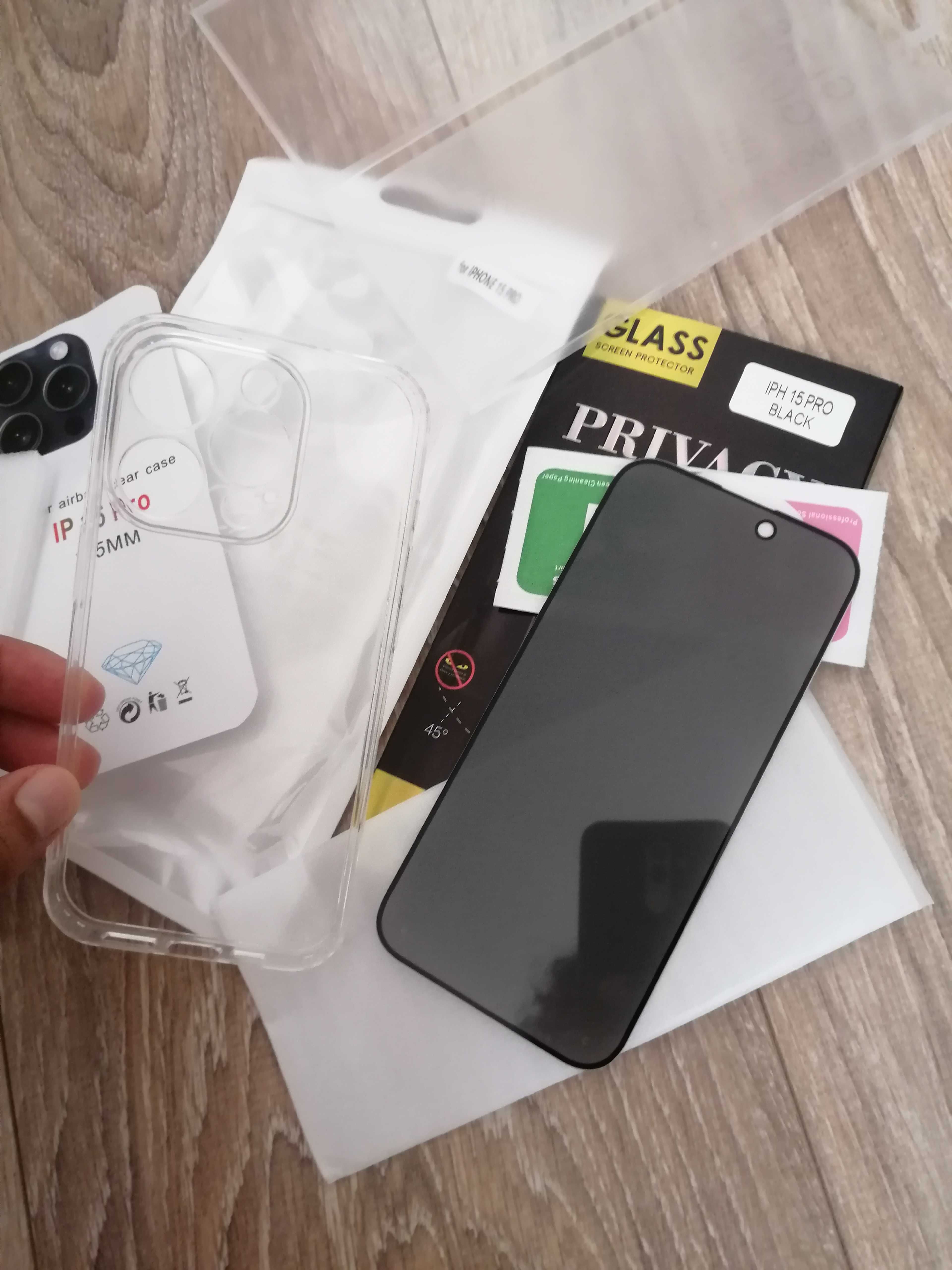 Силиконов калъф+ протектор за Iphone 15pro+протектор за камерите