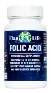 Хранителна добавка Фолиева киселина 120таб за нормални нива хемоглубин