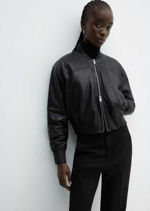 Кожено яке Mango - естетствена кожа - чисто ново