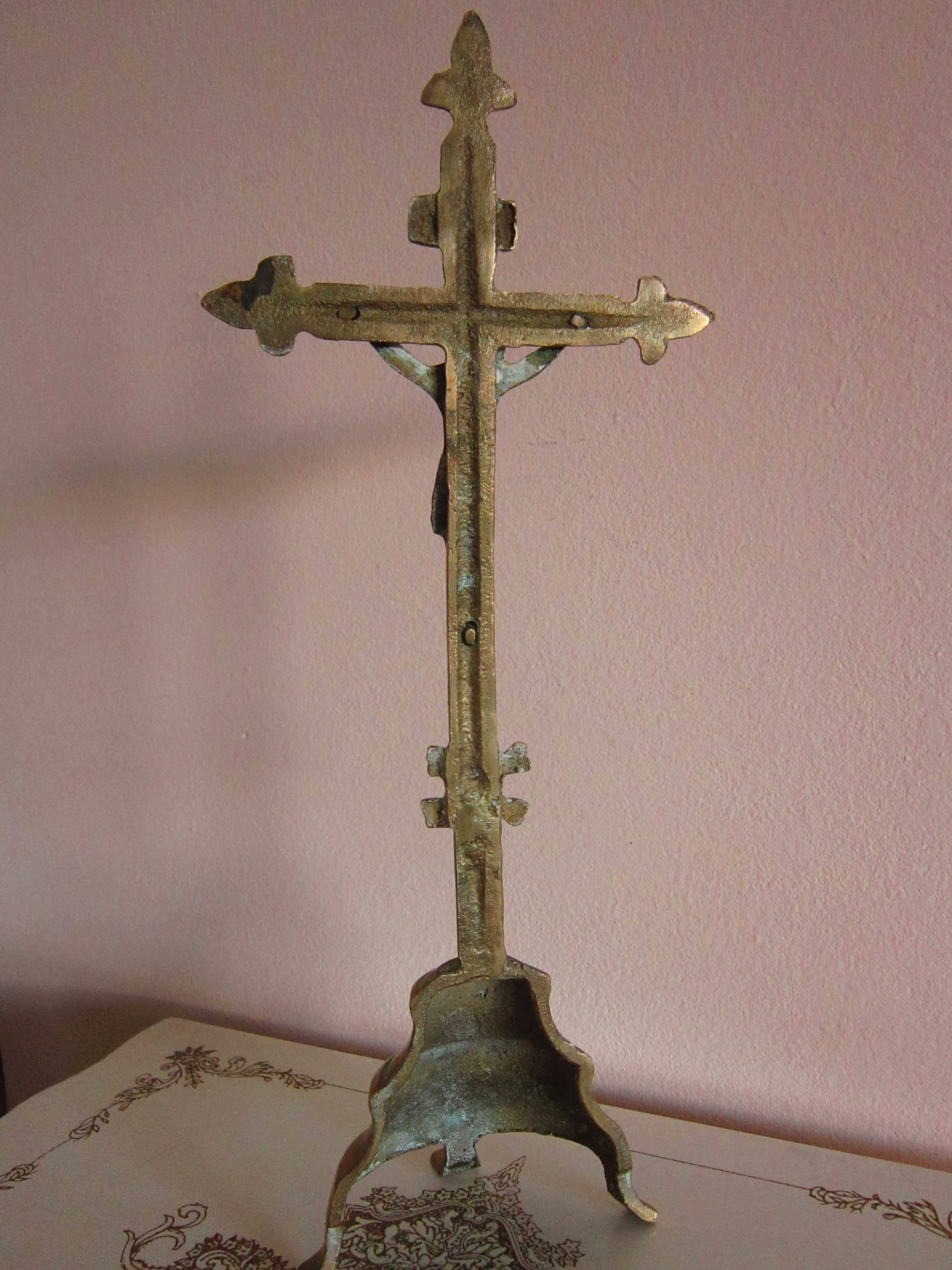 cadou rar Pre-war Crucifix Cruce altar colectie vintage anii'30 Franta