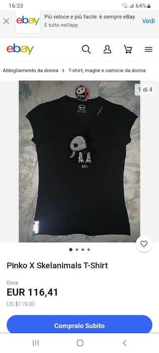 Tshirt Pinko Skelanimals cristale veritabile