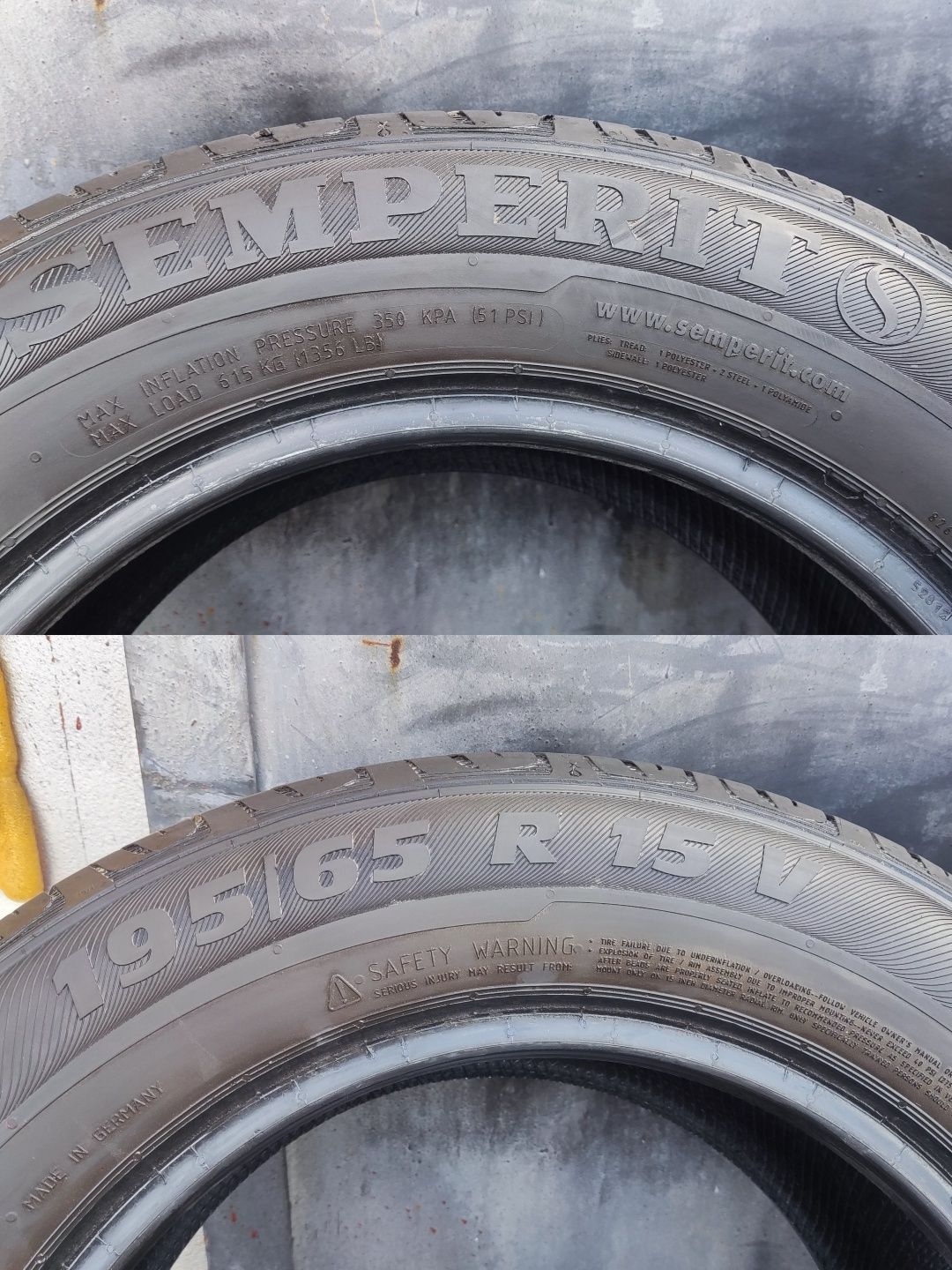 4бр. летни гуми 195/65/15 Semperit 
dot21 
6.6mm
Добро състояние на гу