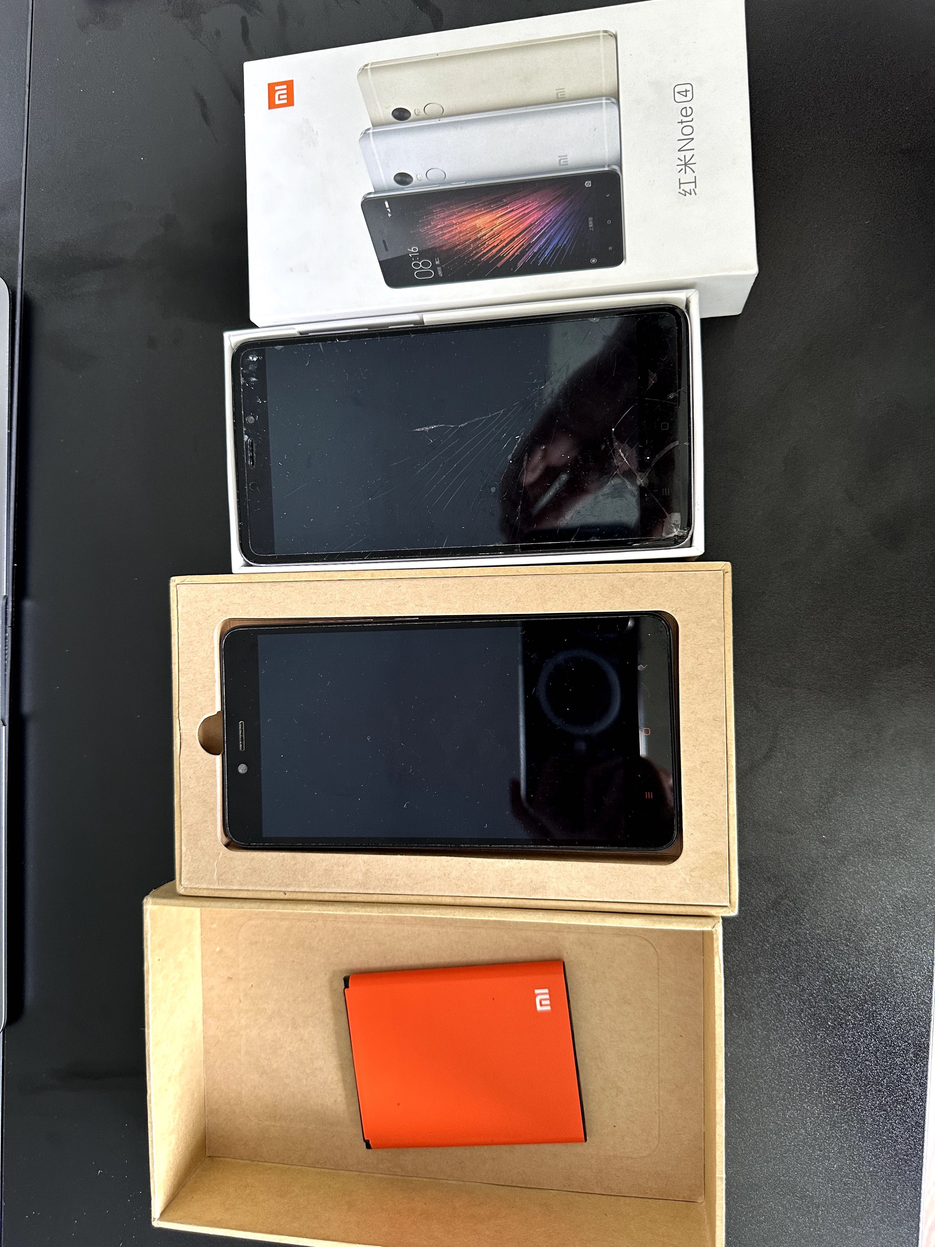Xiaomi Redmi Note 4 3/64GB рабочий разбит экран + Redmi Note 2 нерабоч